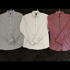 Set of 3 H&M Long sleeve button up shirts
